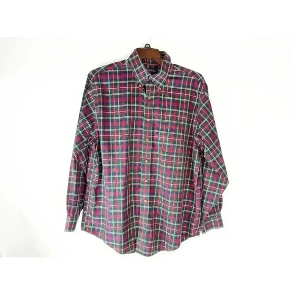 Brooks Brothers Mens Shirt Multicolor Cotton Plaid Button Down Long Sleeve Large - Picture 1 of 10